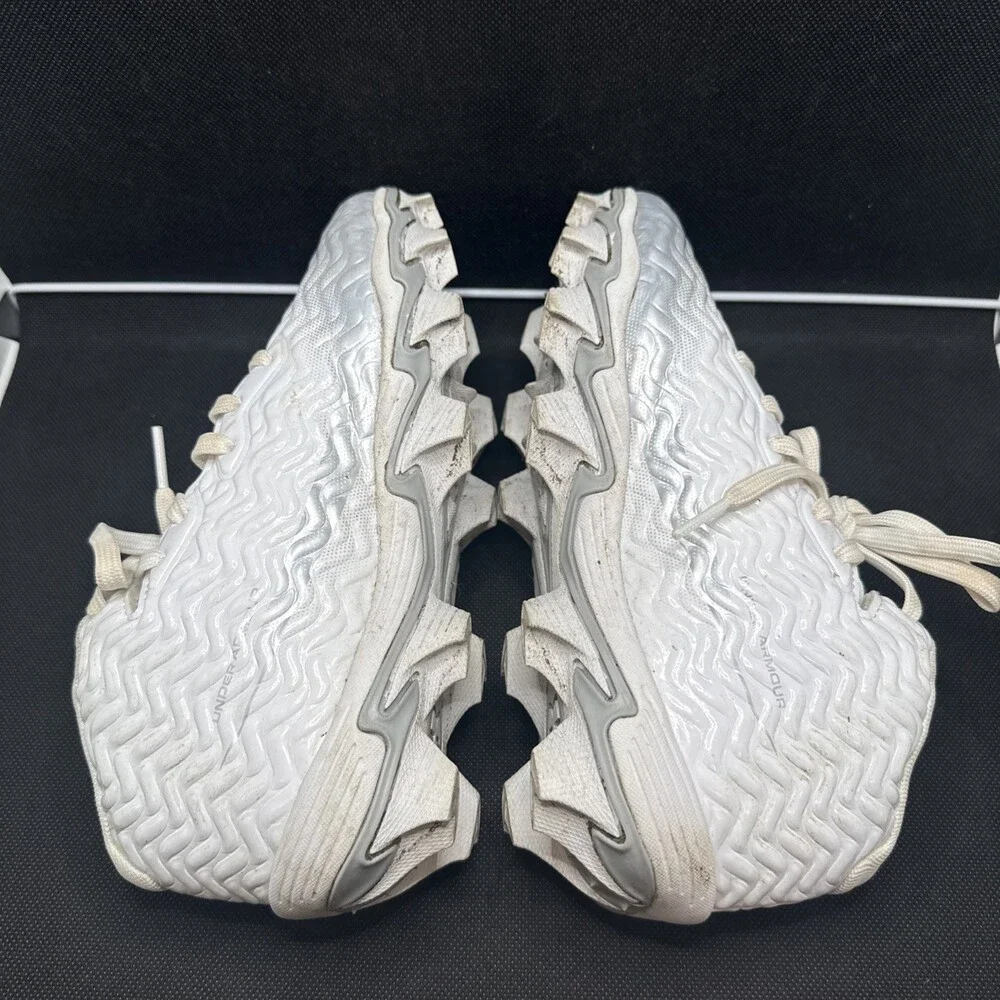 Under Armour Spotlight Hammer RM Youth 2.5 White Silver Football Cleats UZB52